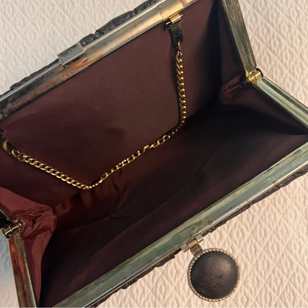 Vintage Dark Chocolate Brown Clutch Bag
